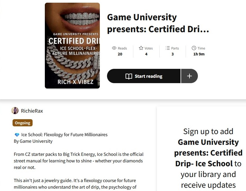 Certified Drip-💎Ice School: Flexology for Future Millionaires Book-Game University